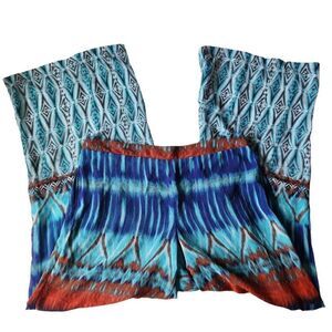 Bisou Bisou Sheer Wide Leg Swim Beach Palazzo Pants Size Large